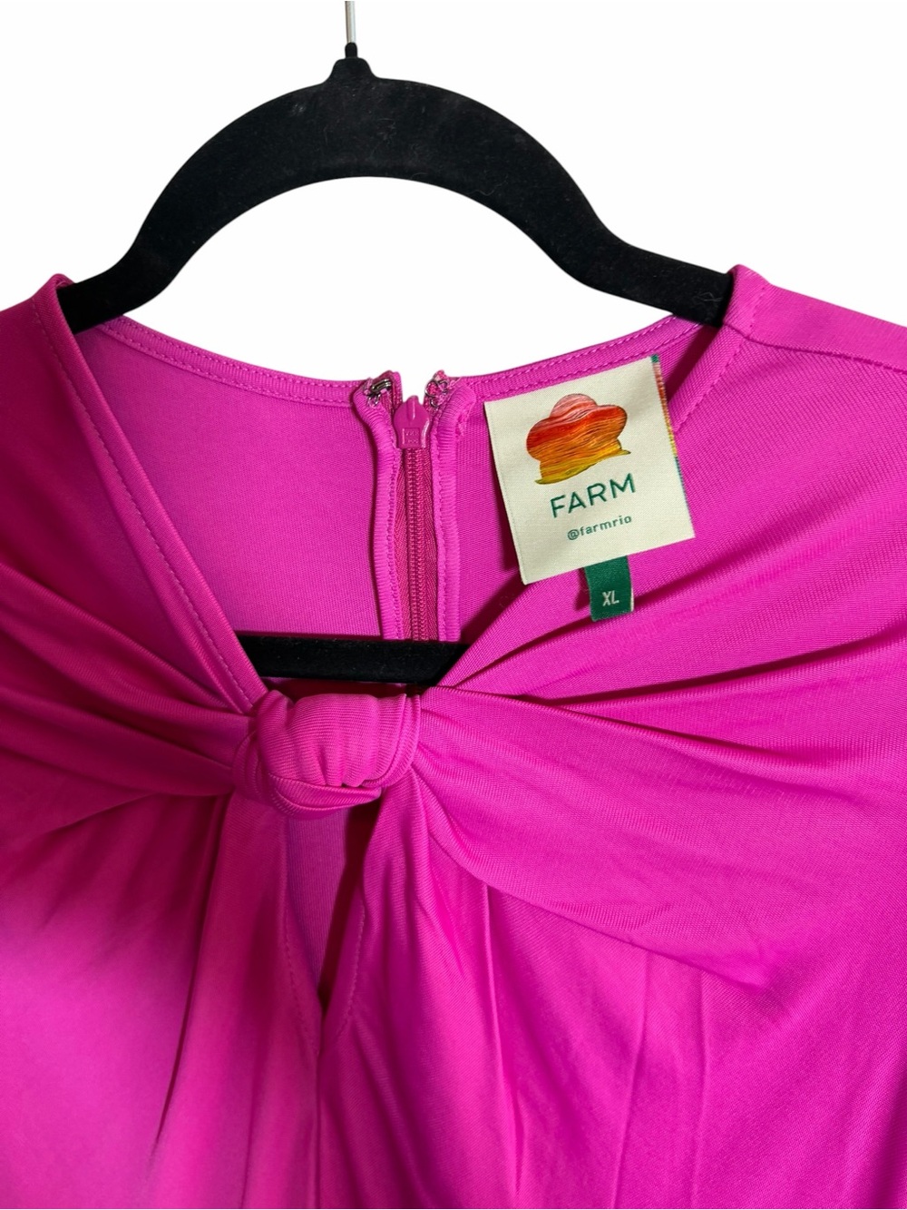FARM Rio Hot Pink Long-Sleeve Twist-Front Bodysuit - Picture 6 of 7